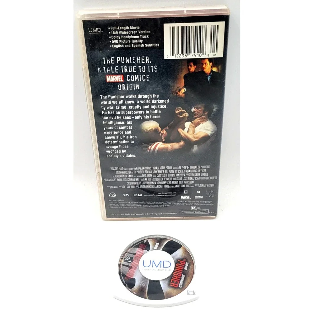 The Punisher Universal Media Disc UMD Movie (2005) Rated‎ R Action Thriller PSP